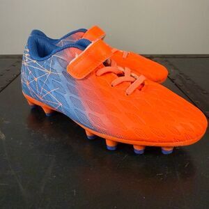 Boy's Orange and Blue Soccer Shoes Hook n loop Size 3